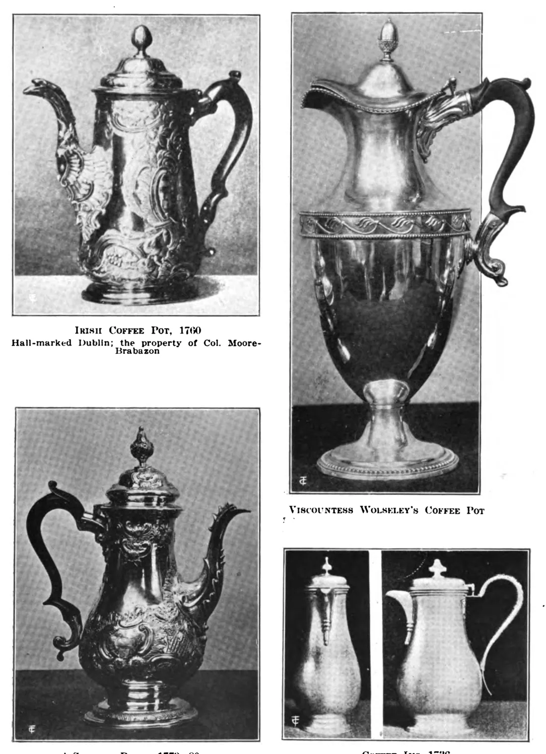 Cafetières d'argent du XVIIIe siècle