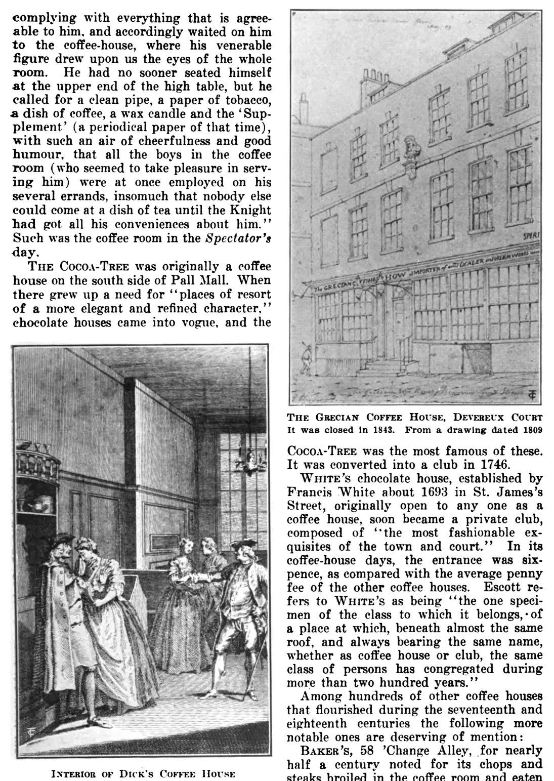 Les cafés du vieux Londres