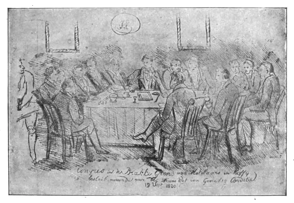 Une réunion des courtiers en café d'Amsterdam, 1820