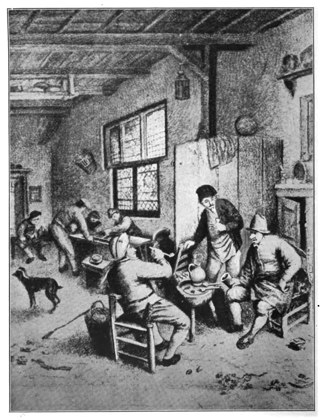 Un café en Hollande vers 1650, d'après l'eau-forte de Beauvarlet