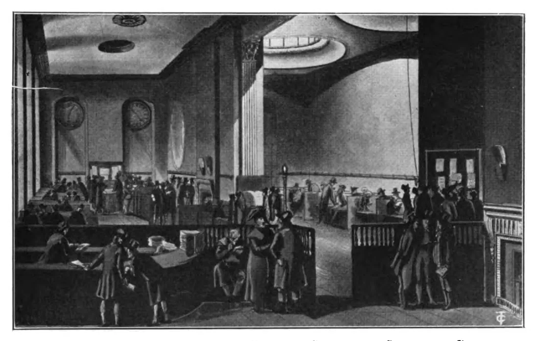 Le Lloyd's Coffee House au Royal Exchange et sa salle d'abonnés