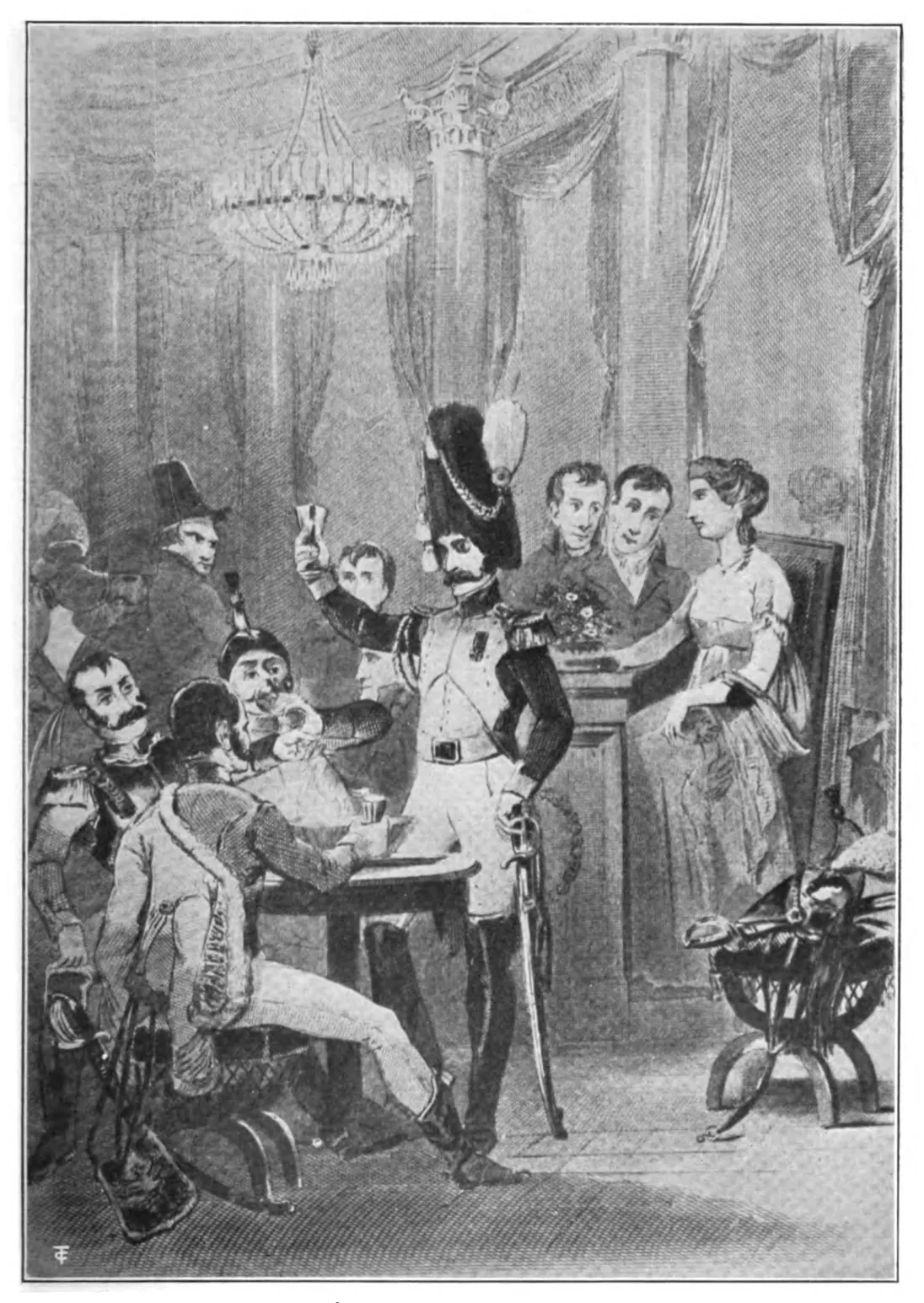 Le café des Mille Colonnes en 1811, gravure de Bosredon