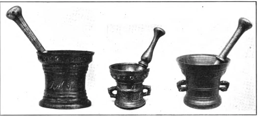 Mortiers de bronze et de laiton du XVIIe siècle
