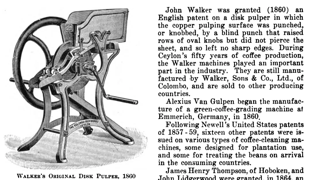 Le dépulpeur à disque original de Walker, 1860