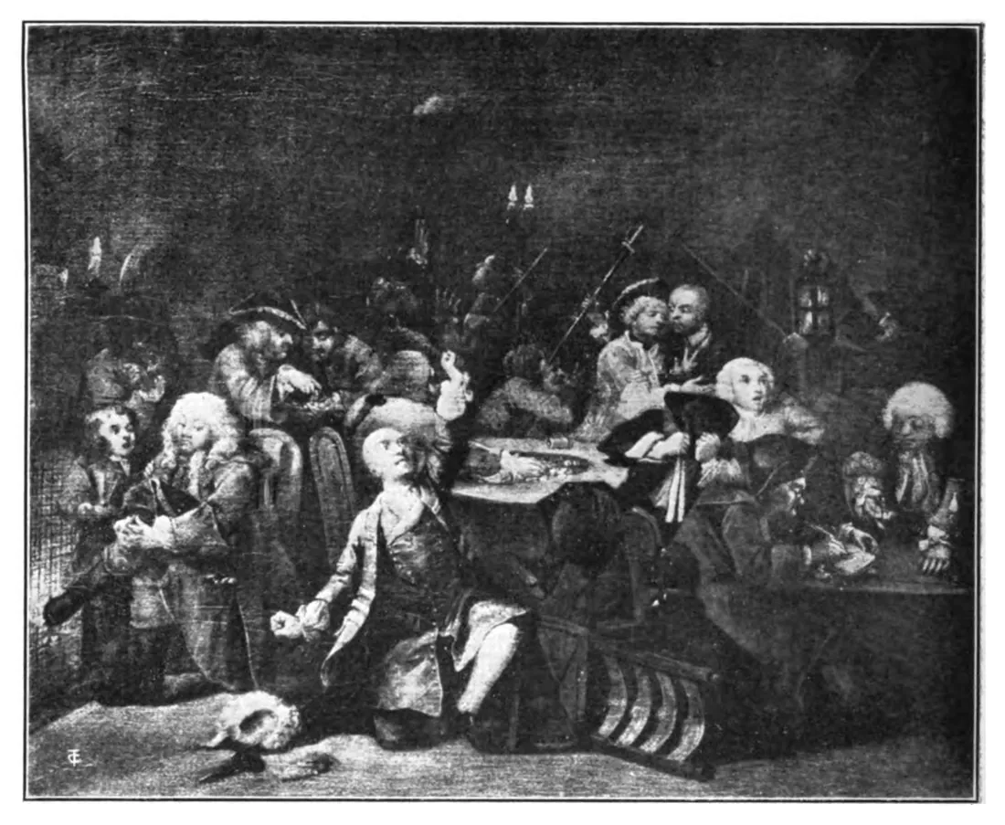 Au club de White's Coffee House, 1733, d'après Hogarth